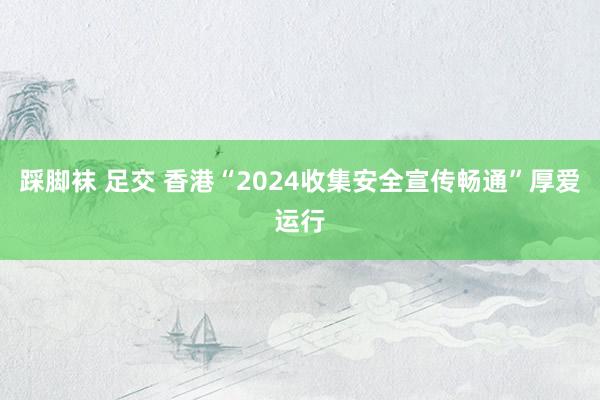 踩脚袜 足交 香港“2024收集安全宣传畅通”厚爱运行