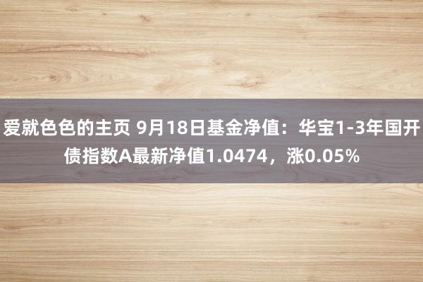 爱就色色的主页 9月18日基金净值：华宝1-3年国开债指数A最新净值1.0474，涨0.05%