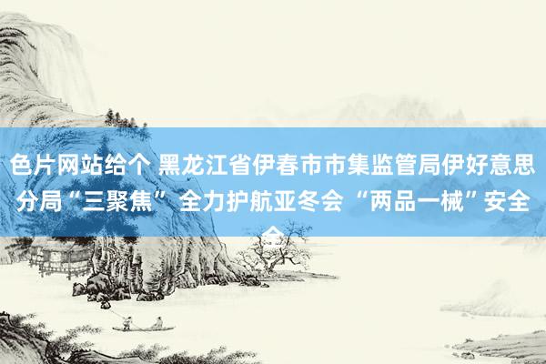 色片网站给个 黑龙江省伊春市市集监管局伊好意思分局“三聚焦” 全力护航亚冬会 “两品一械”安全