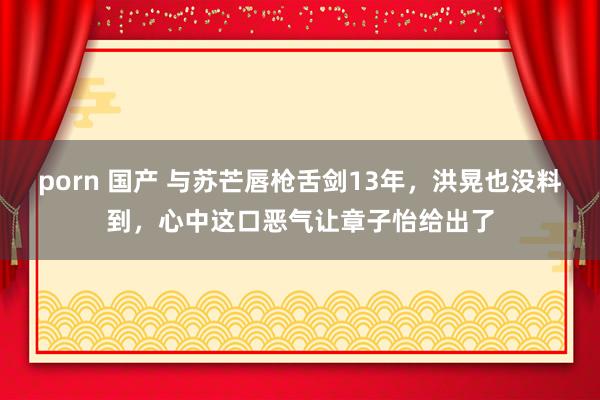 porn 国产 与苏芒唇枪舌剑13年，洪晃也没料到，心中这口恶气让章子怡给出了