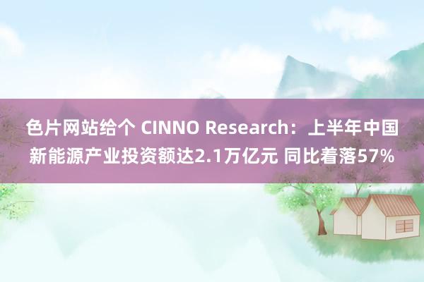 色片网站给个 CINNO Research：上半年中国新能源产业投资额达2.1万亿元 同比着落57%