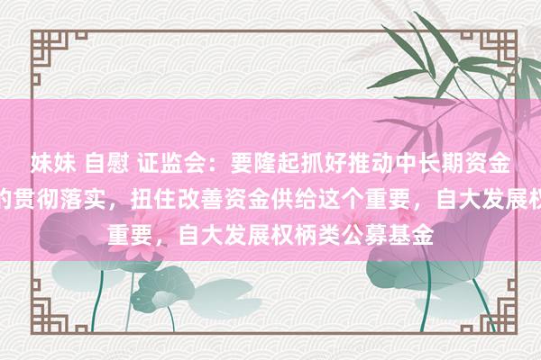 妹妹 自慰 证监会：要隆起抓好推动中长期资金入市率领观念的贯彻落实，扭住改善资金供给这个重要，自大发展权柄类公募基金