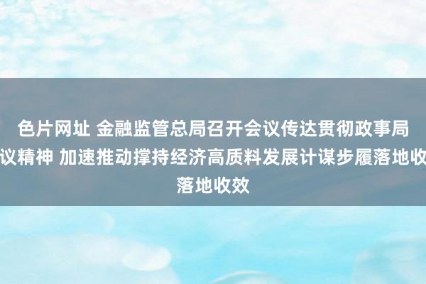 色片网址 金融监管总局召开会议传达贯彻政事局会议精神 加速推动撑持经济高质料发展计谋步履落地收效