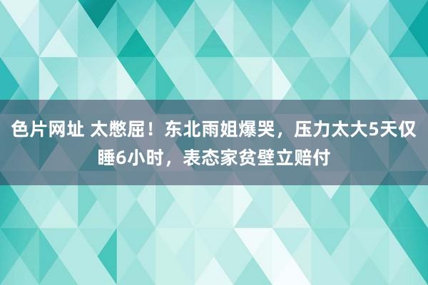 色片网址 太憋屈！东北雨姐爆哭，压力太大5天仅睡6小时，表态家贫壁立赔付