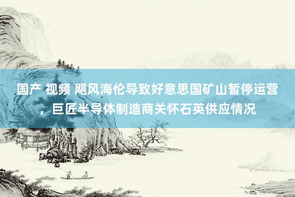 国产 视频 飓风海伦导致好意思国矿山暂停运营，巨匠半导体制造商关怀石英供应情况