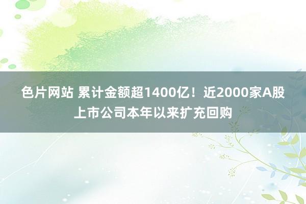 色片网站 累计金额超1400亿！近2000家A股上市公司本年以来扩充回购