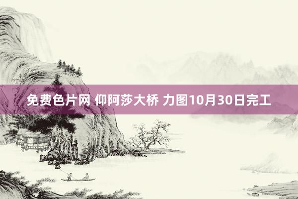 免费色片网 仰阿莎大桥 力图10月30日完工