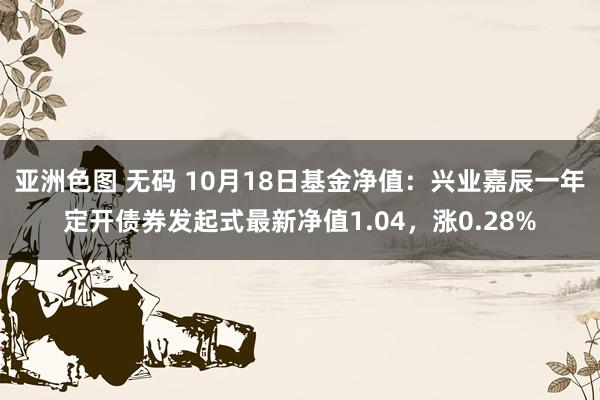 亚洲色图 无码 10月18日基金净值：兴业嘉辰一年定开债券发起式最新净值1.04，涨0.28%