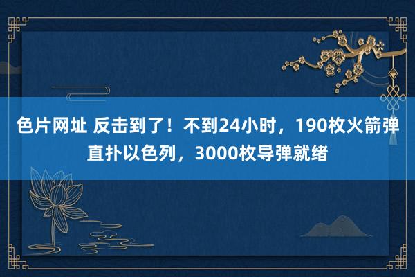 色片网址 反击到了！不到24小时，190枚火箭弹直扑以色列，3000枚导弹就绪