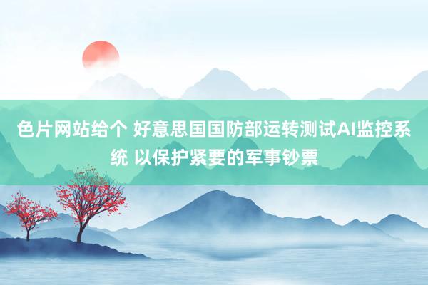 色片网站给个 好意思国国防部运转测试AI监控系统 以保护紧要的军事钞票