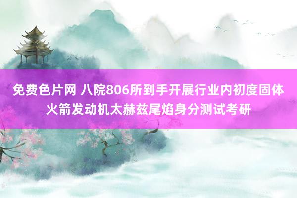 免费色片网 八院806所到手开展行业内初度固体火箭发动机太赫兹尾焰身分测试考研