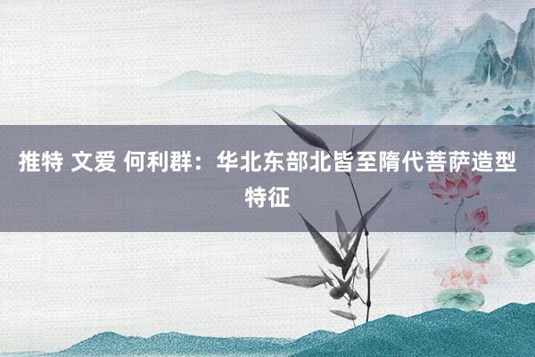 推特 文爱 何利群：华北东部北皆至隋代菩萨造型特征