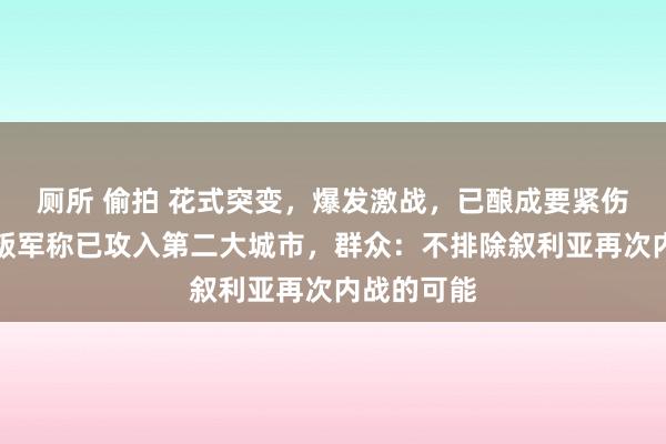 厕所 偷拍 花式突变，爆发激战，已酿成要紧伤一火！反叛军称已攻入第二大城市，群众：不排除叙利亚再次内战的可能