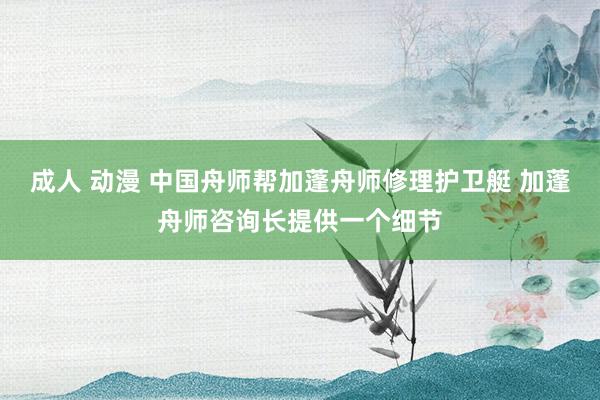 成人 动漫 中国舟师帮加蓬舟师修理护卫艇 加蓬舟师咨询长提供一个细节