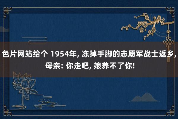 色片网站给个 1954年， 冻掉手脚的志愿军战士返乡， 母亲: 你走吧， 娘养不了你!