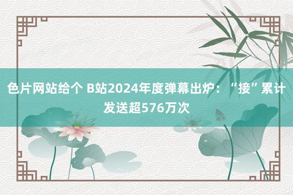 色片网站给个 B站2024年度弹幕出炉：“接”累计发送超576万次