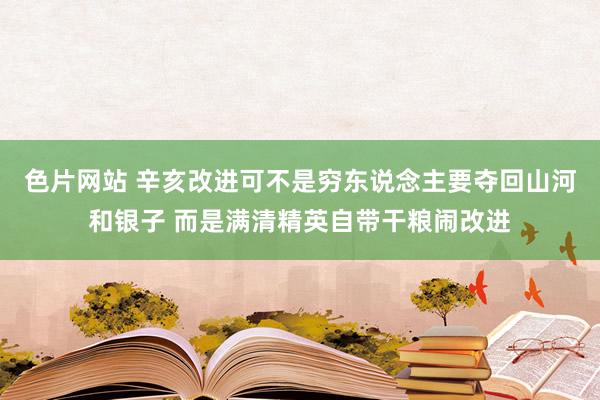 色片网站 辛亥改进可不是穷东说念主要夺回山河和银子 而是满清精英自带干粮闹改进