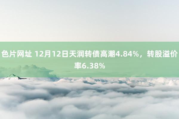 色片网址 12月12日天润转债高潮4.84%，转股溢价率6.38%