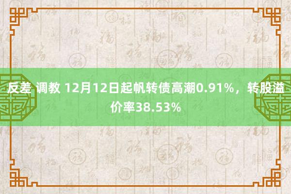 反差 调教 12月12日起帆转债高潮0.91%，转股溢价率38.53%