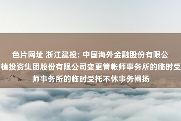 色片网址 浙江建投: 中国海外金融股份有限公司对于浙江省种植投资集团股份有限公司变更管帐师事务所的临时受托不休事务阐扬