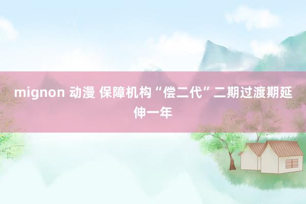 mignon 动漫 保障机构“偿二代”二期过渡期延伸一年