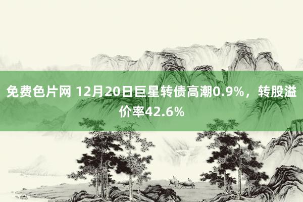 免费色片网 12月20日巨星转债高潮0.9%，转股溢价率42.6%