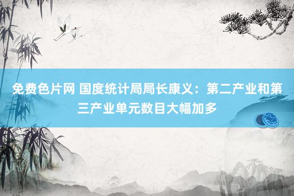 免费色片网 国度统计局局长康义：第二产业和第三产业单元数目大幅加多