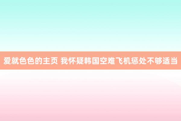 爱就色色的主页 我怀疑韩国空难飞机惩处不够适当