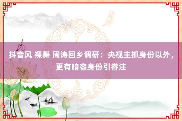 抖音风 裸舞 周涛回乡调研：央视主抓身份以外，更有暗容身份引眷注