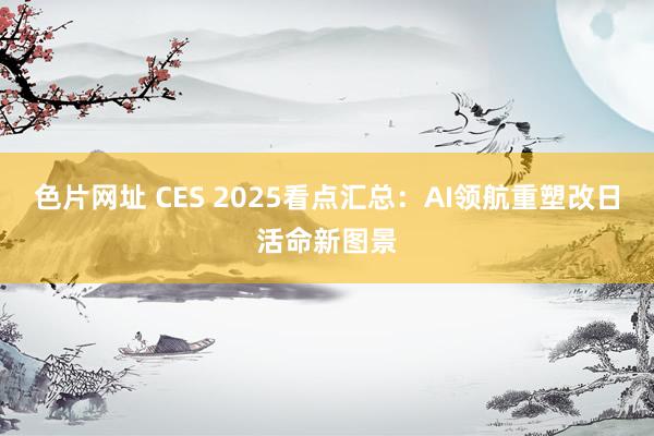 色片网址 CES 2025看点汇总：AI领航重塑改日活命新图景