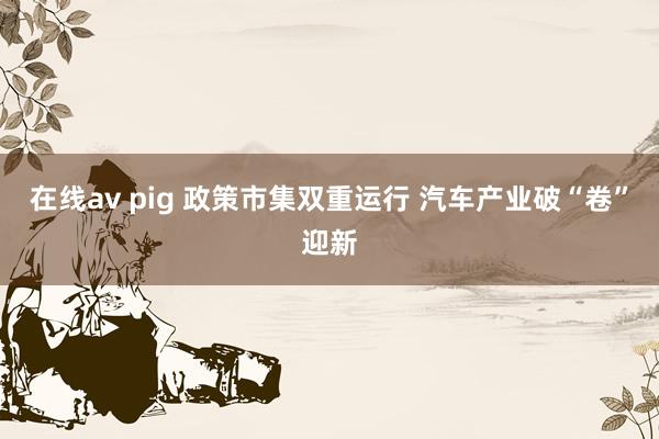 在线av pig 政策市集双重运行 汽车产业破“卷”迎新