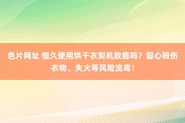 色片网址 恒久使用烘干衣契机致癌吗？留心毁伤衣物、失火等风险流毒！