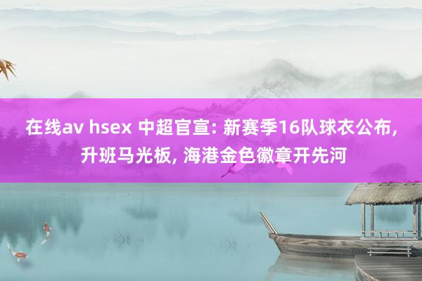 在线av hsex 中超官宣: 新赛季16队球衣公布， 升班马光板， 海港金色徽章开先河